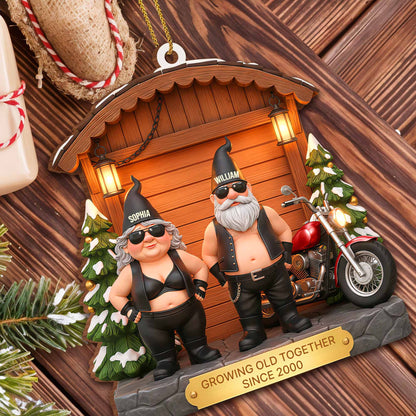 Growing Old Together With Couple And Motorcycle