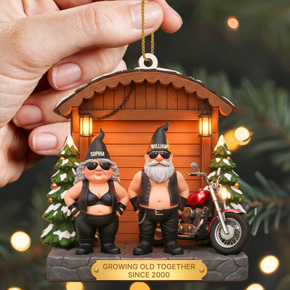 Growing Old Together With Couple And Motorcycle