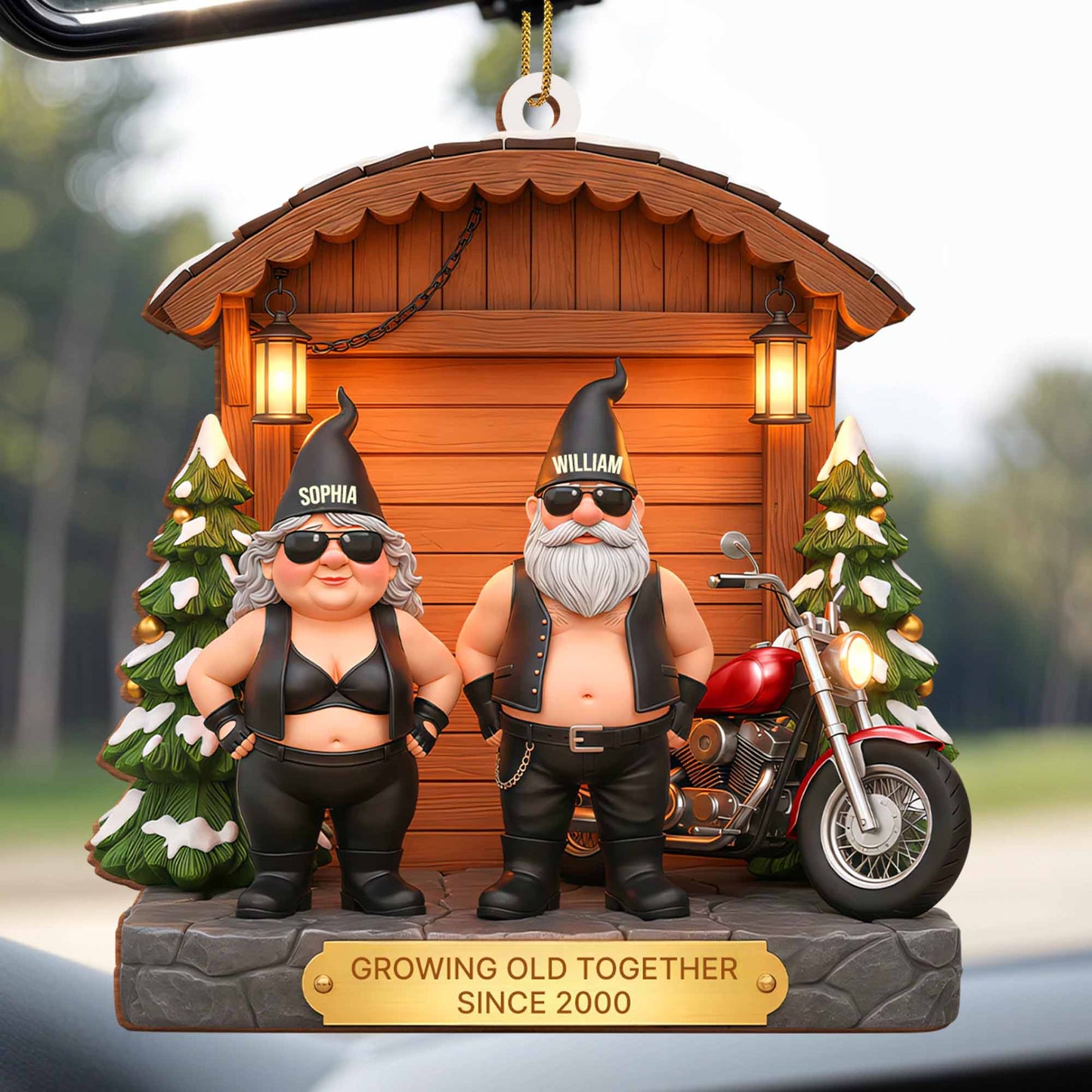 Growing Old Together With Couple And Motorcycle