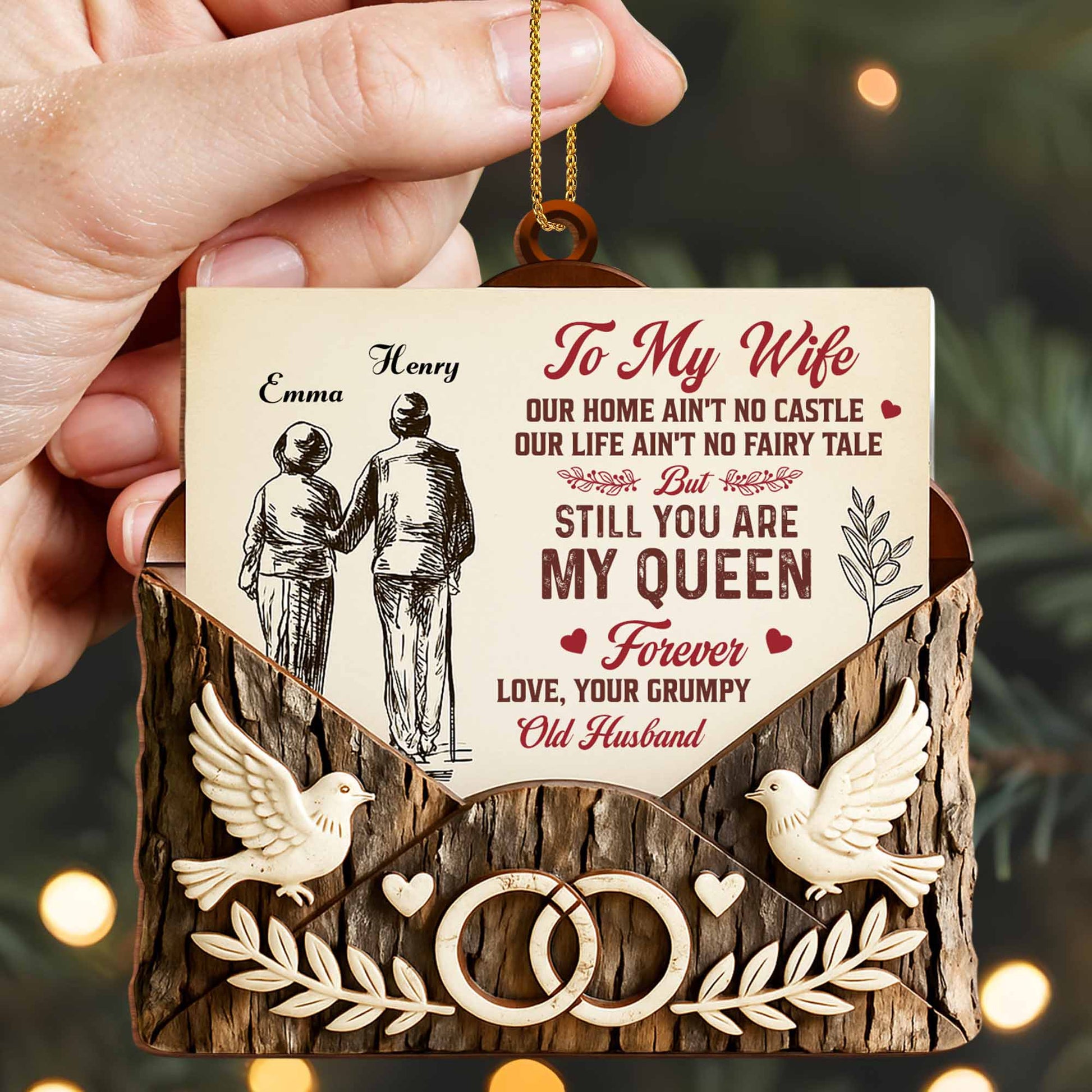 To My Wife Still My Queen Forever Dove and Wedding Rings