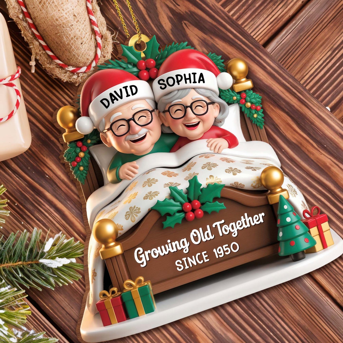 Growing Old Together, Christmas Decor And Bed