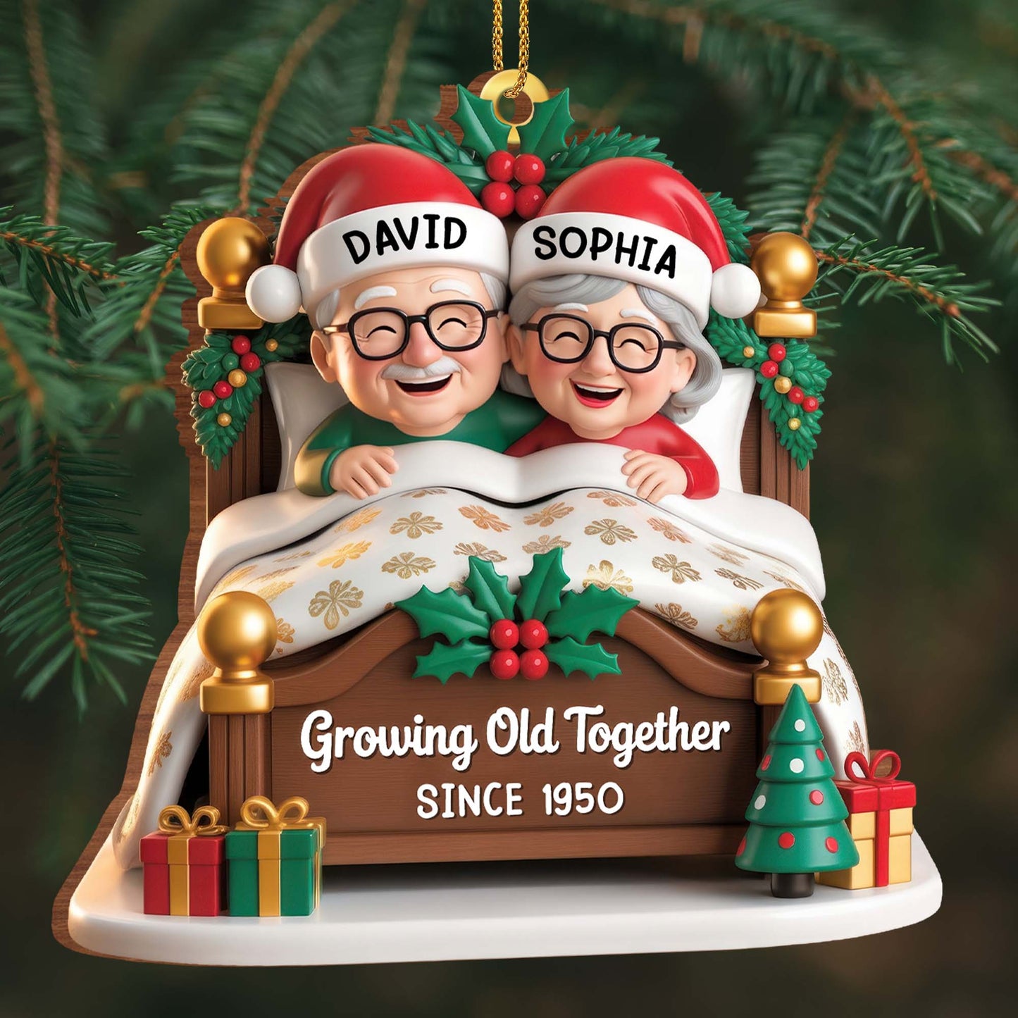 Growing Old Together, Christmas Decor And Bed