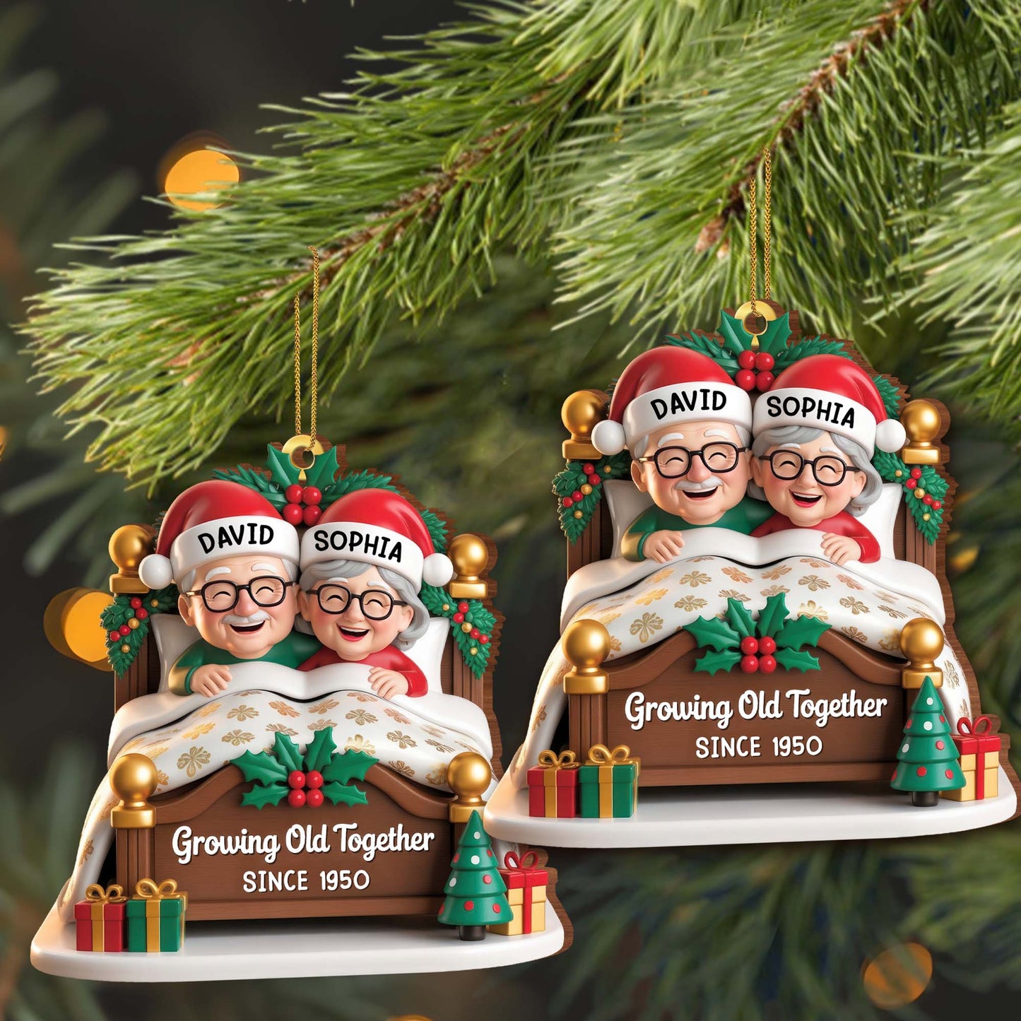 Growing Old Together, Christmas Decor And Bed