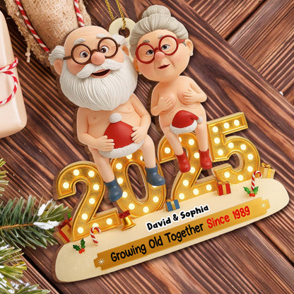 Growing Old Together, Elderly Couple Christmas Ornament