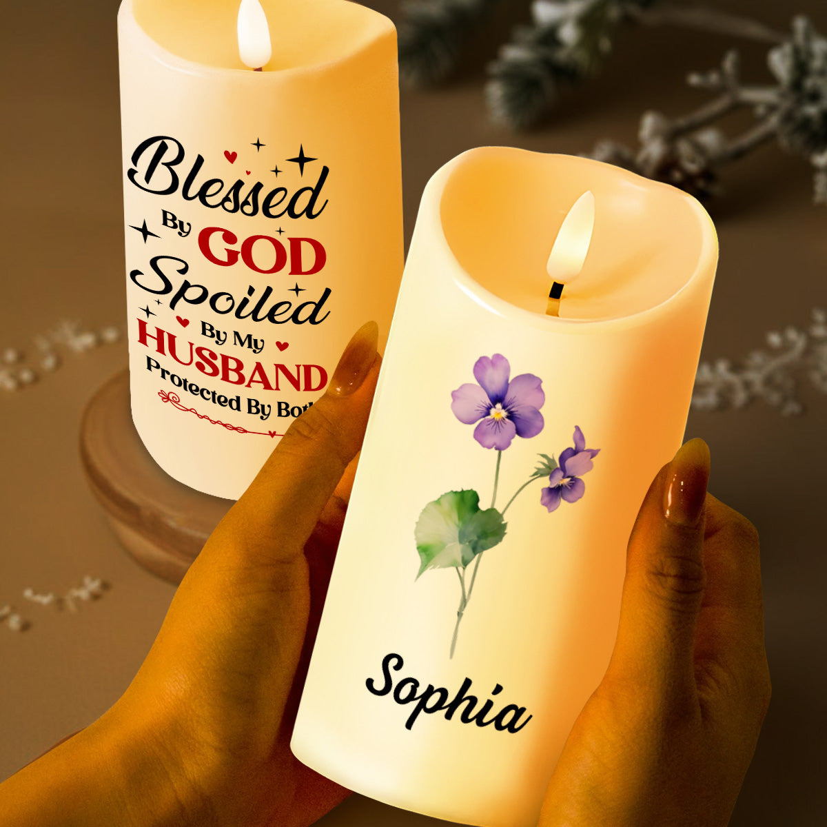 Blessed By God, Spoiled By My Husband Candle