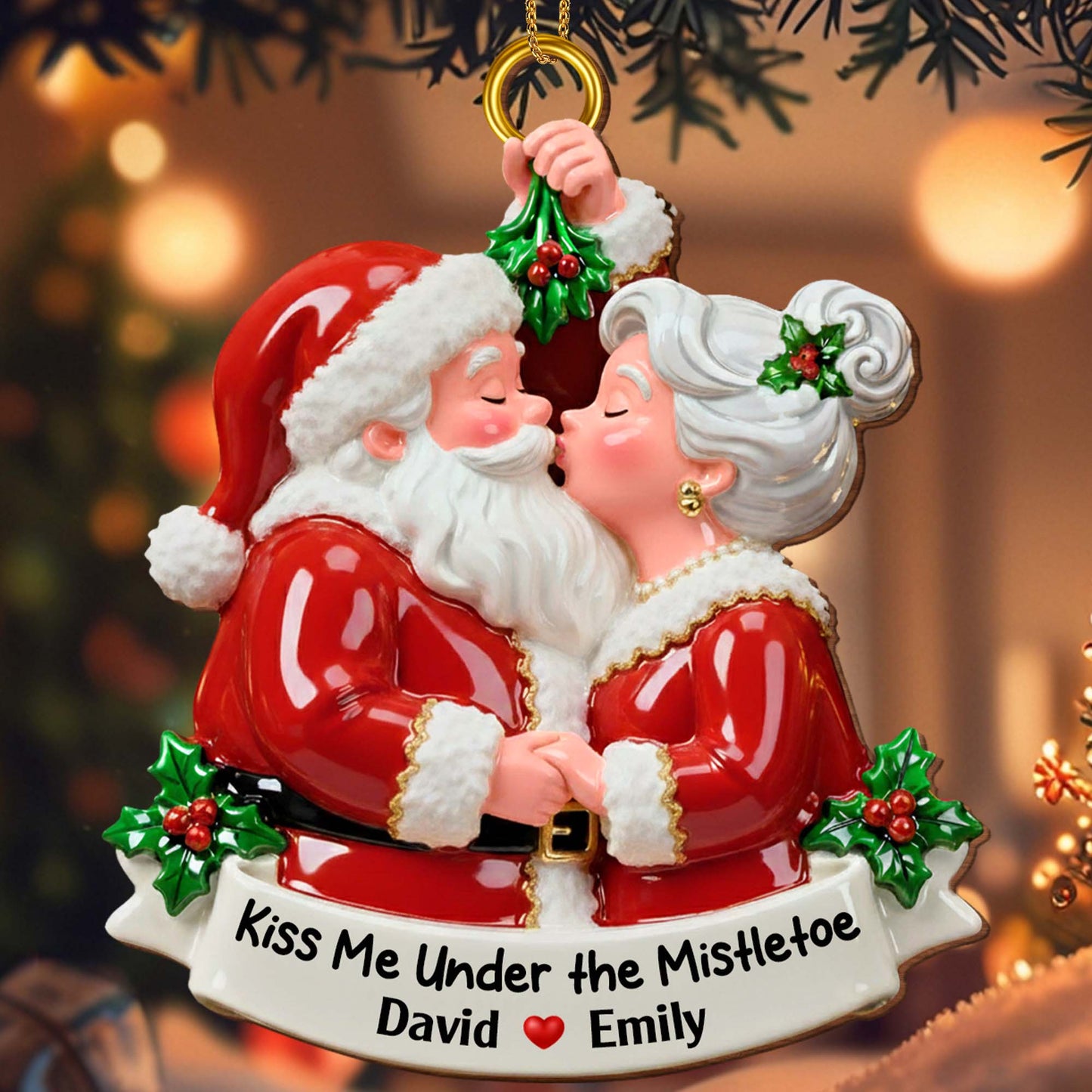 Kiss Me Under the Mistletoe With Santa and Mrs. Claus