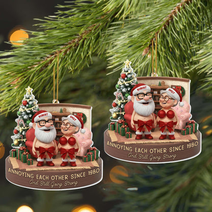 Annoying Each Other Since, Christmas Tree, Elderly Couple - Personalized Custom Acrylic Ornament, Christmas Gift - CPL910_ACO