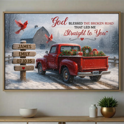 God Blessed The Broken Road That Led Me Straight To You, Red Truck, Cardinal Birds