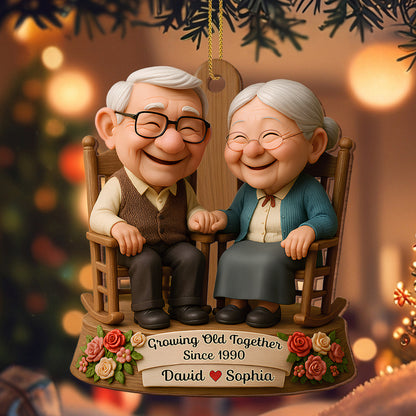 Growing Old Together, Elderly Couple On Rocking Chair