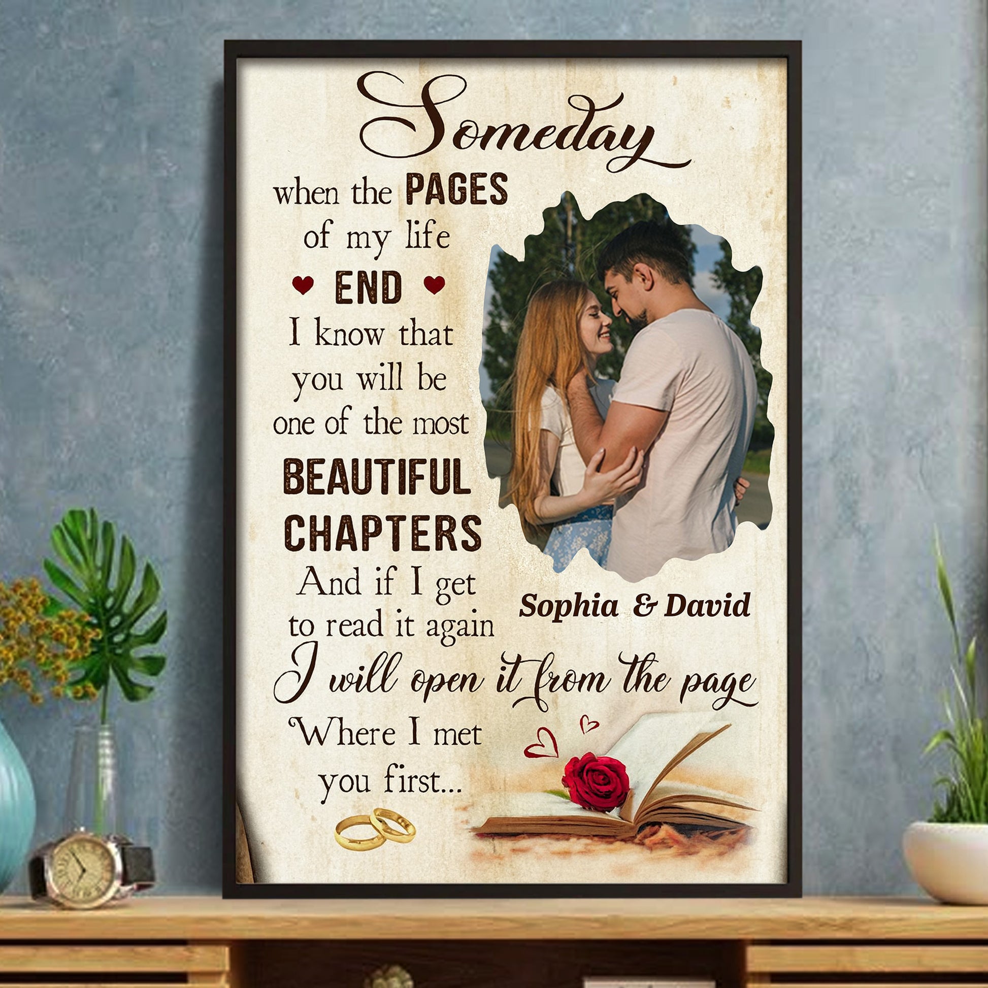 Someday Beautiful Chapters Book and Red Rose Design