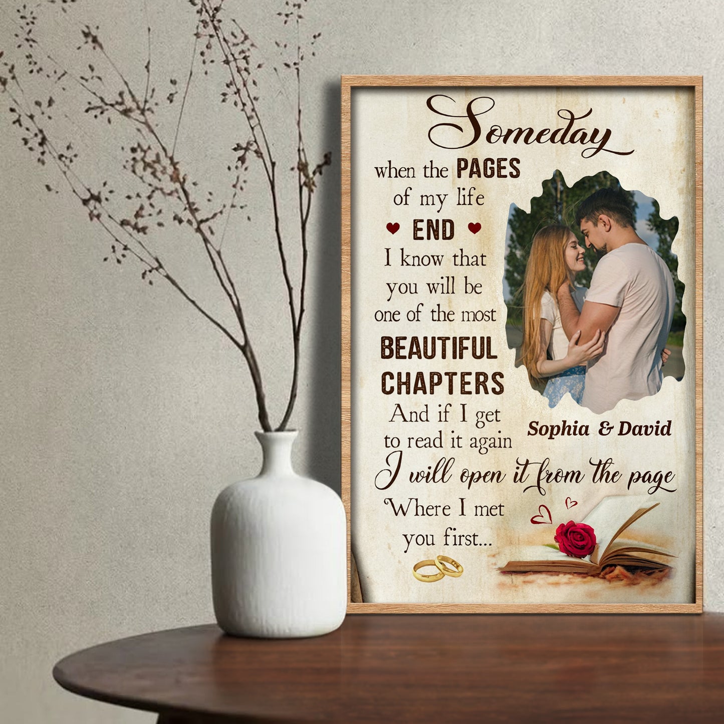 Someday Beautiful Chapters Book and Red Rose Design
