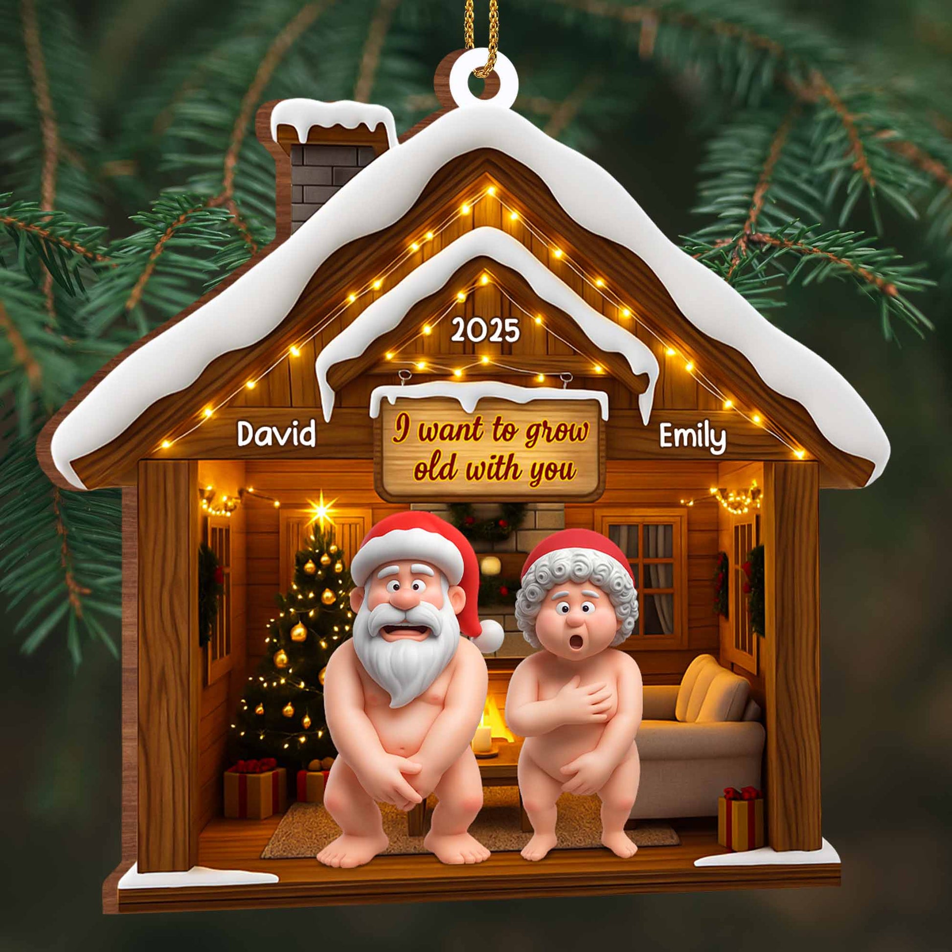 I Want To Grow Old With You, Santa Claus Cabin Ornament
