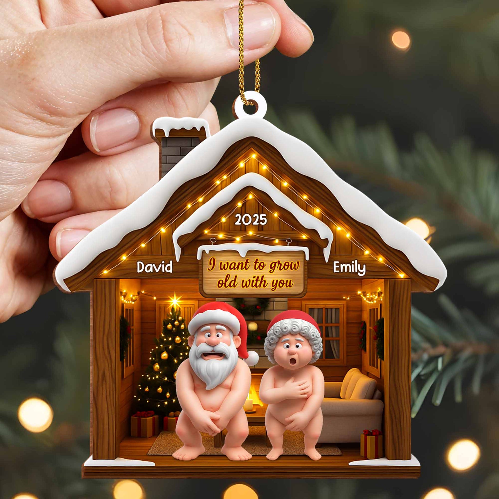 I Want To Grow Old With You, Santa Claus Cabin Ornament
