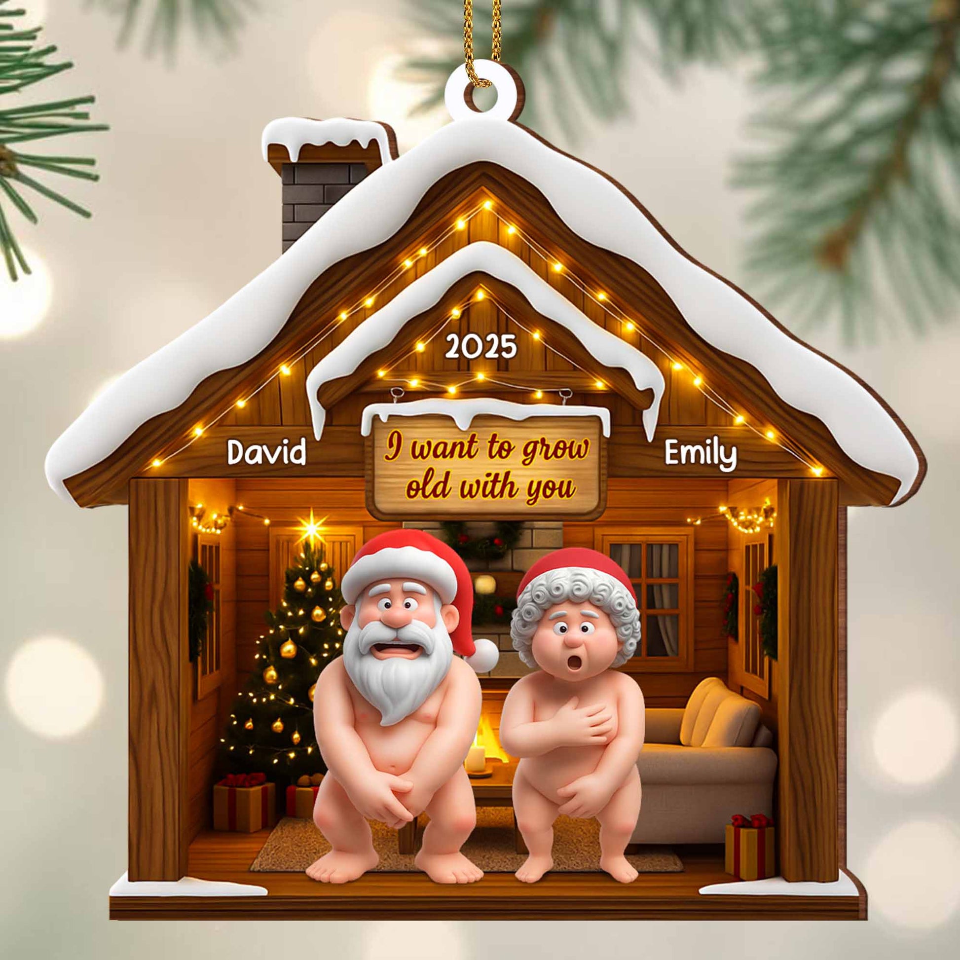 I Want To Grow Old With You, Santa Claus Cabin Ornament