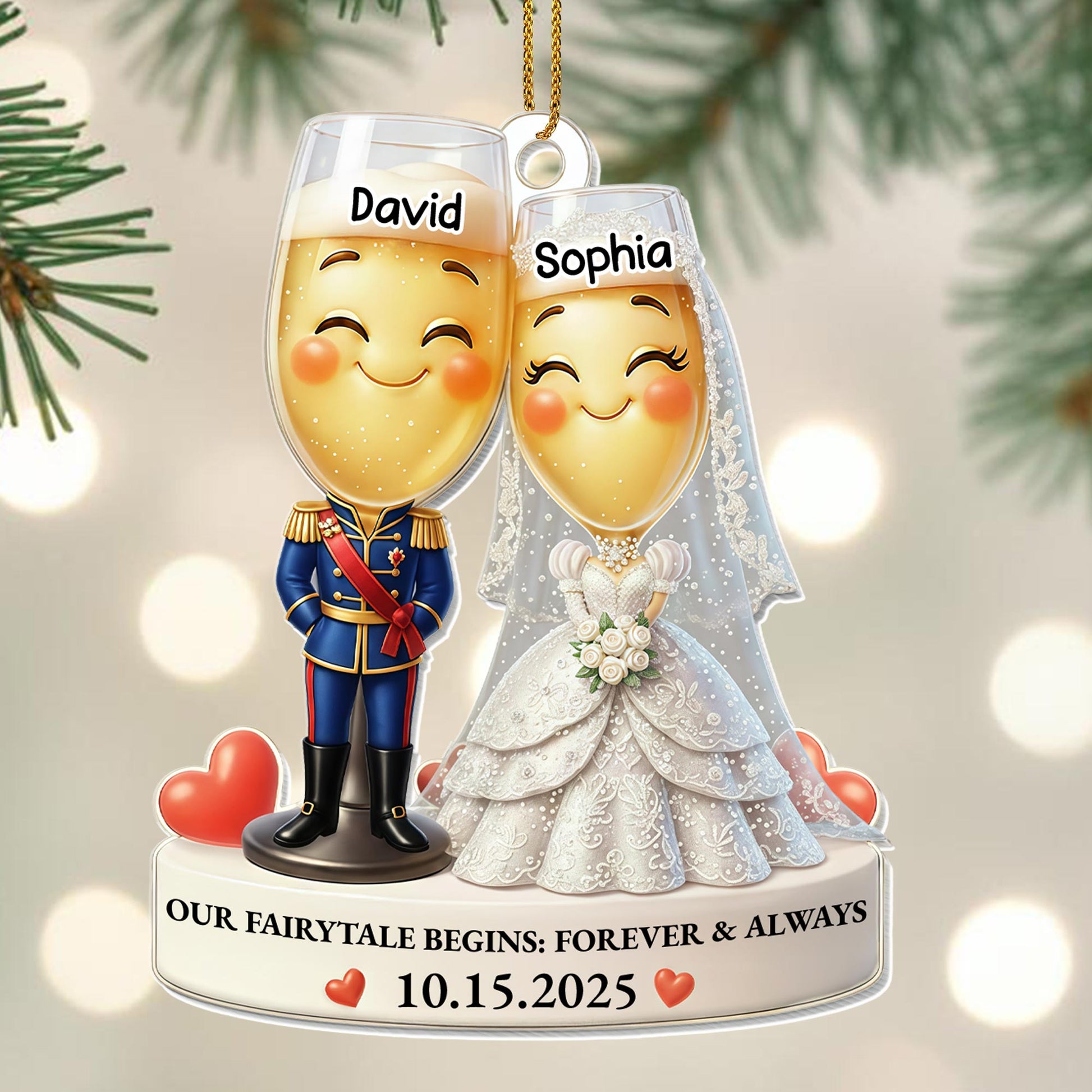 Our Fairytale Begins Forever & Always, Champagne Glasses