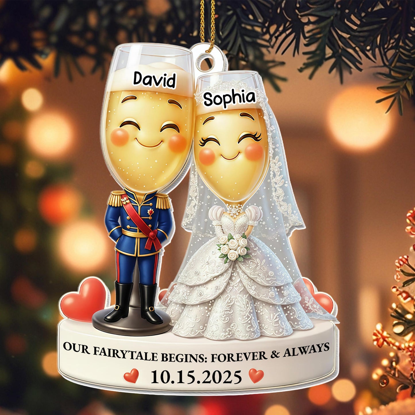 Our Fairytale Begins Forever & Always, Champagne Glasses