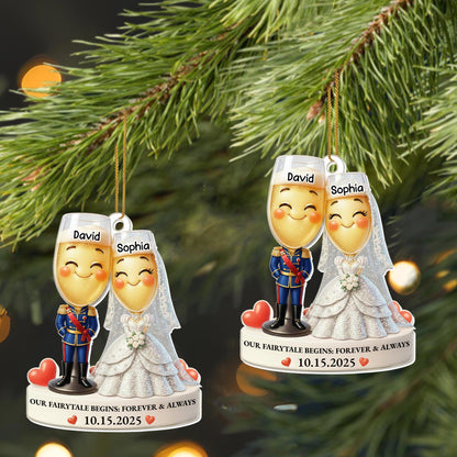 Our Fairytale Begins Forever & Always, Champagne Glasses