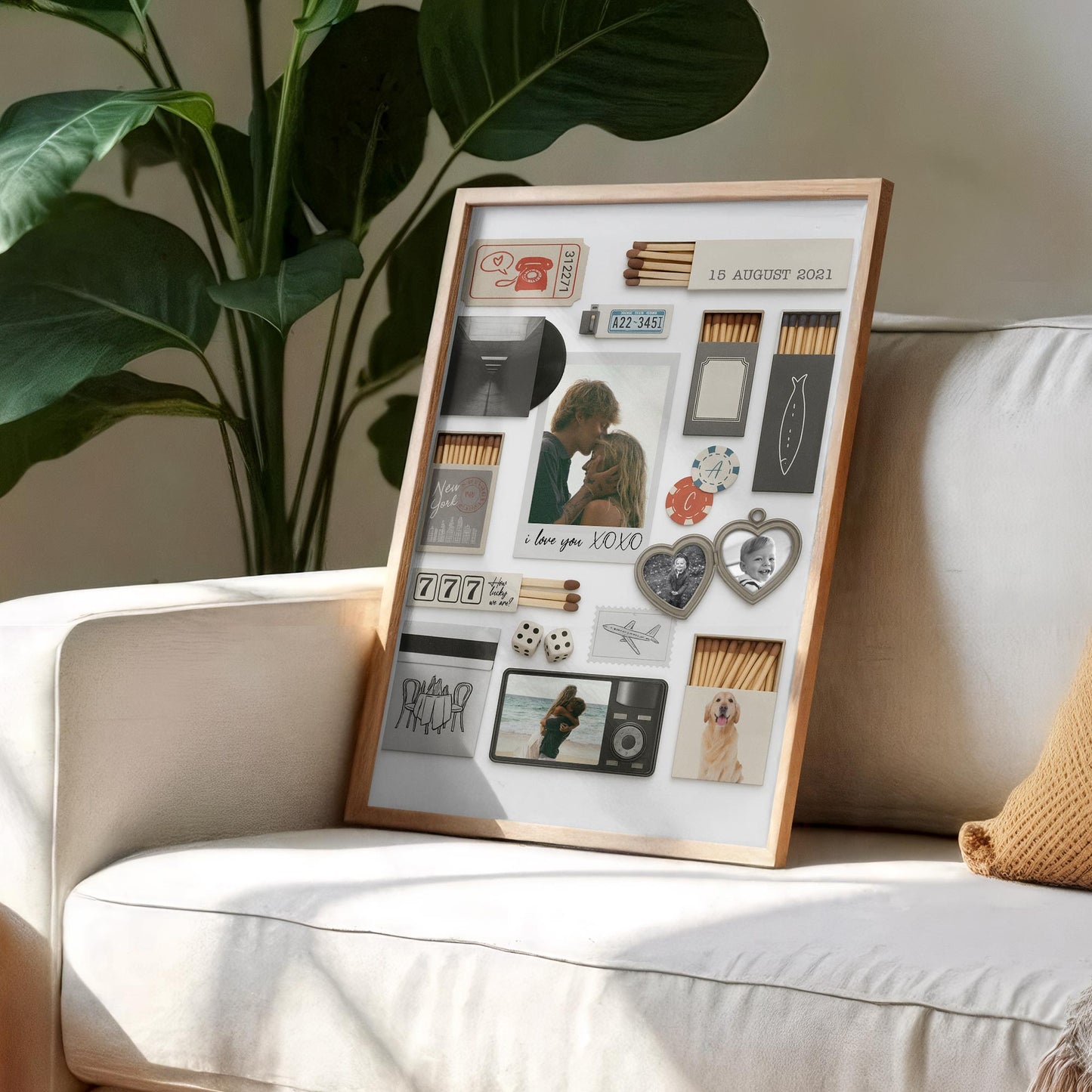 I Love You XOXO, Hearts And Camera - Personalized Custom Vertical Poster - CPL918_VPOS