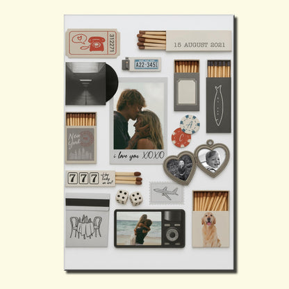 I Love You XOXO, Hearts And Camera - Personalized Custom Vertical Poster - CPL918_VPOS