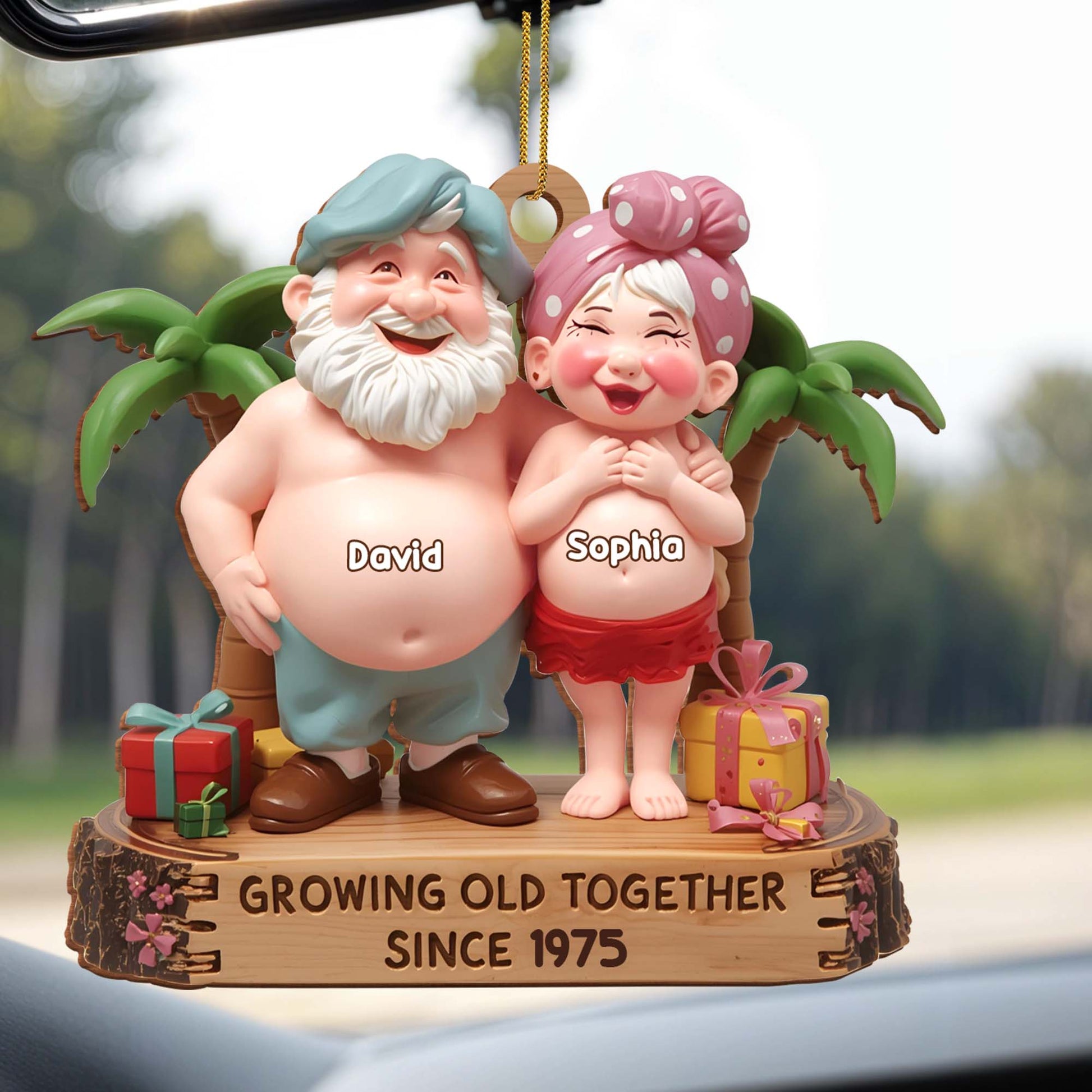 Growing Old Together, Elderly Couple With Palm Tree