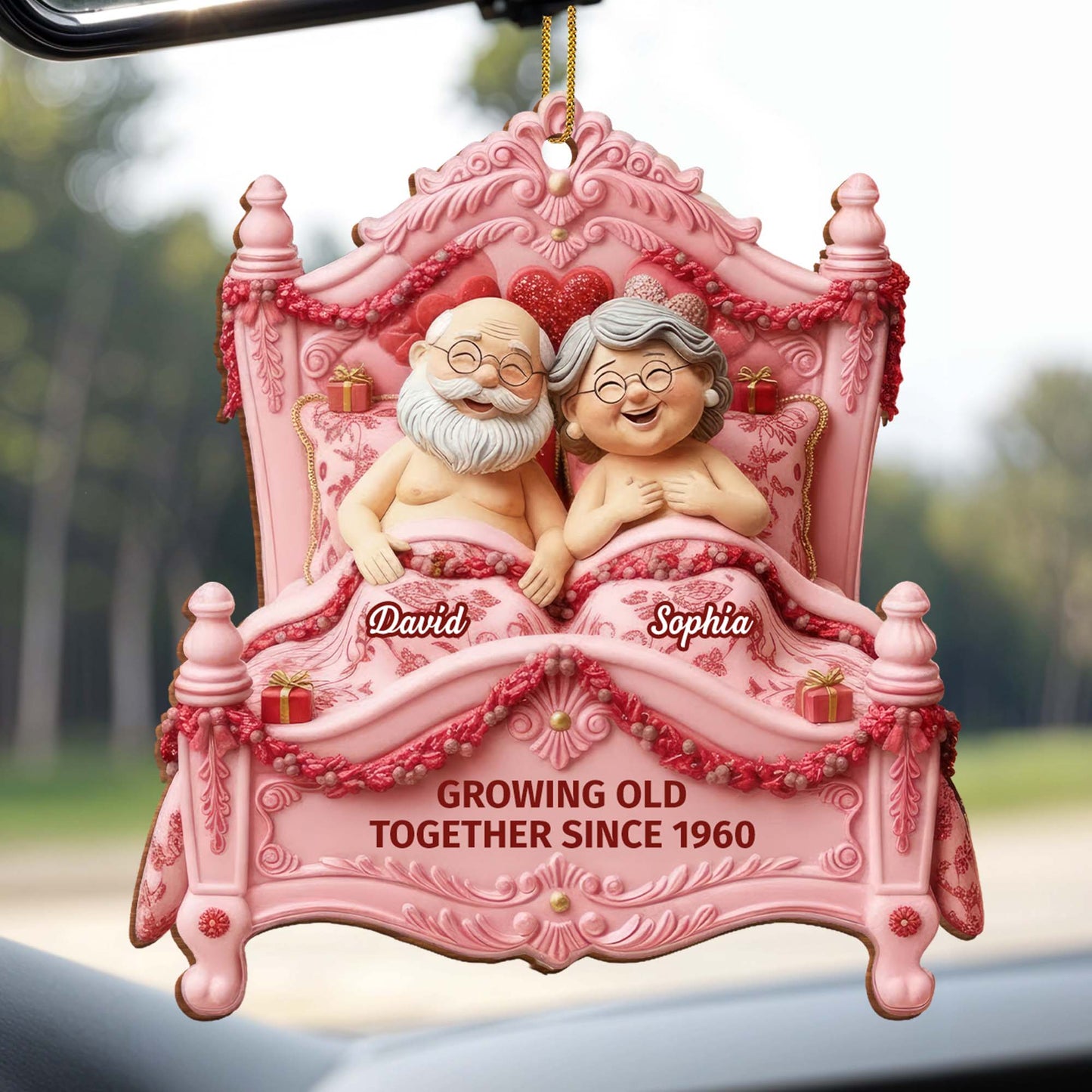 Growing Old Together, Elderly Couple On Bed