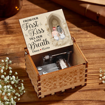 From Our First Kiss Till Our Last Breath With Roses And Wedding Arch