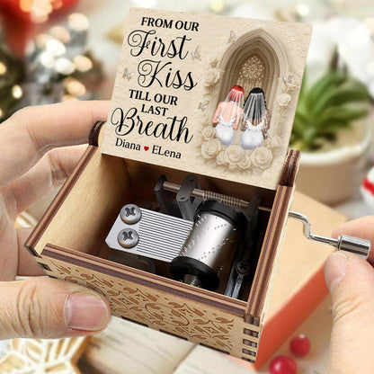 From Our First Kiss Till Our Last Breath With Roses And Wedding Arch