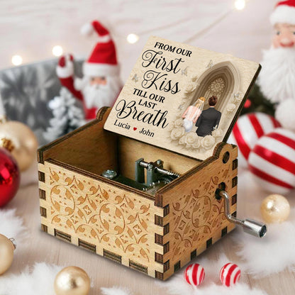 From Our First Kiss Till Our Last Breath With Roses And Wedding Arch