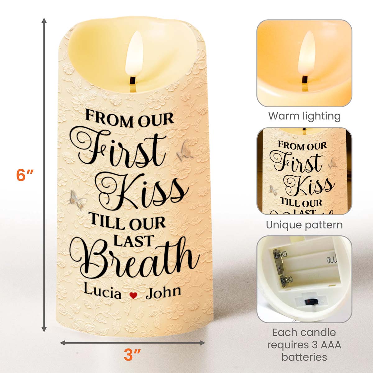 From Our First Kiss Till Our Last Breath With Roses and Wedding Imagery