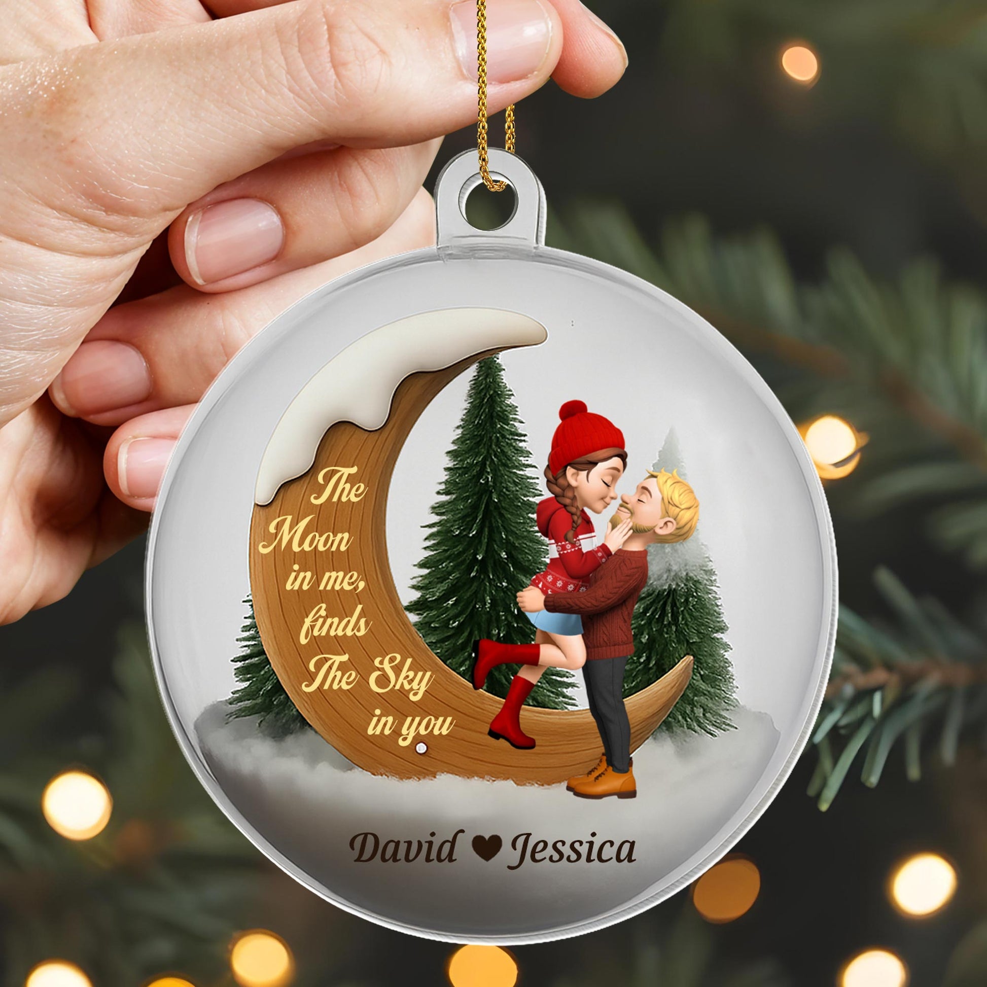 The Moon in Me Finds The Sky in You, Couple and Moon Design