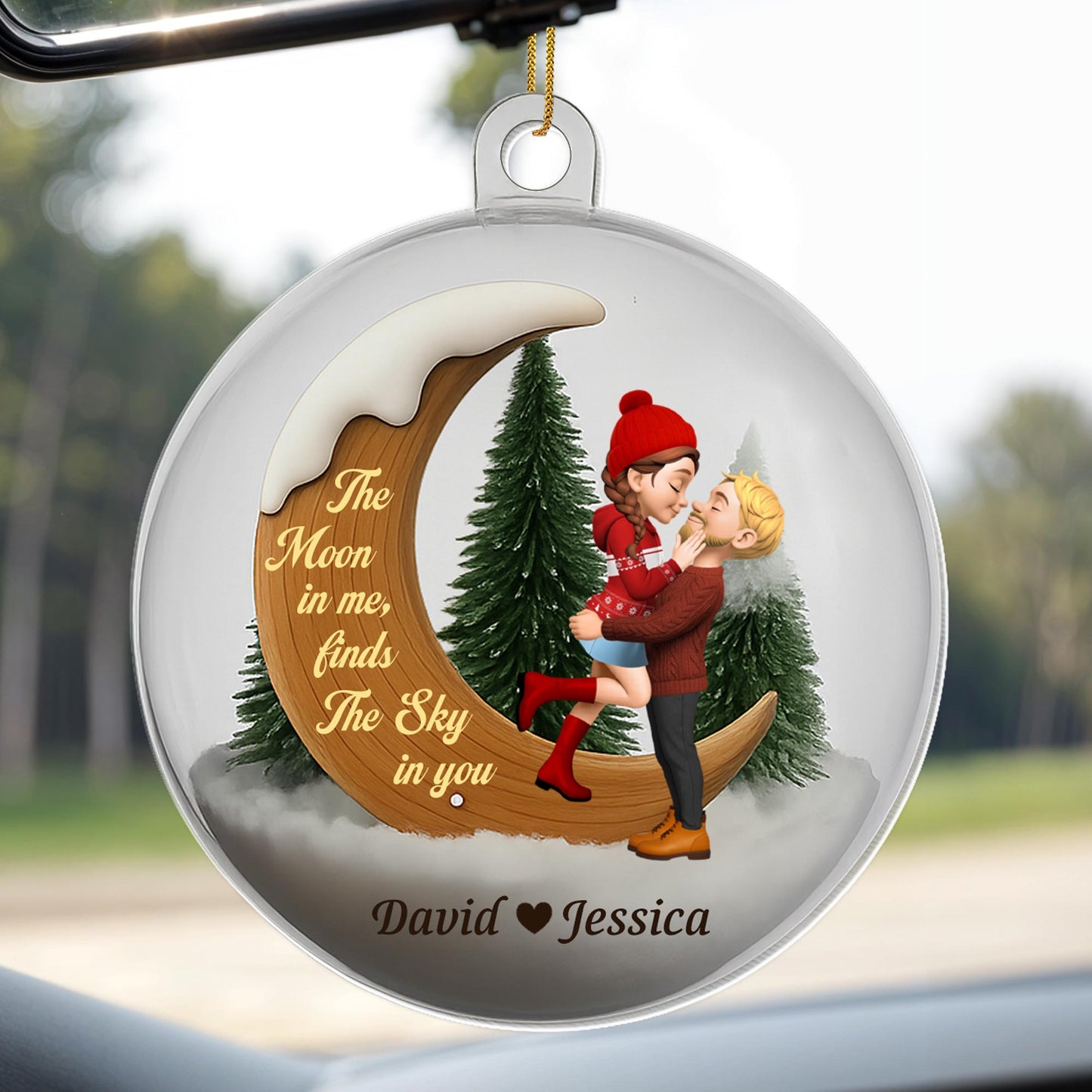 The Moon in Me Finds The Sky in You, Couple and Moon Design