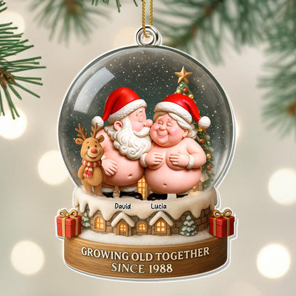 Growing Old Together With Santa Hats And Christmas Theme