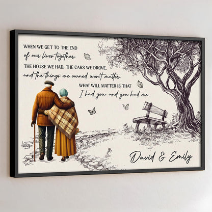 When We Get To The End Of Our Lives Together, Elderly Couple And Nature Scene