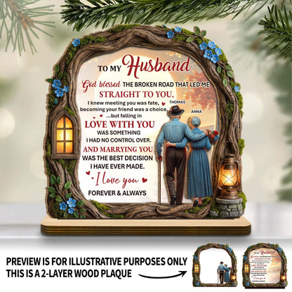 To My Husband, Tree And Lantern Design