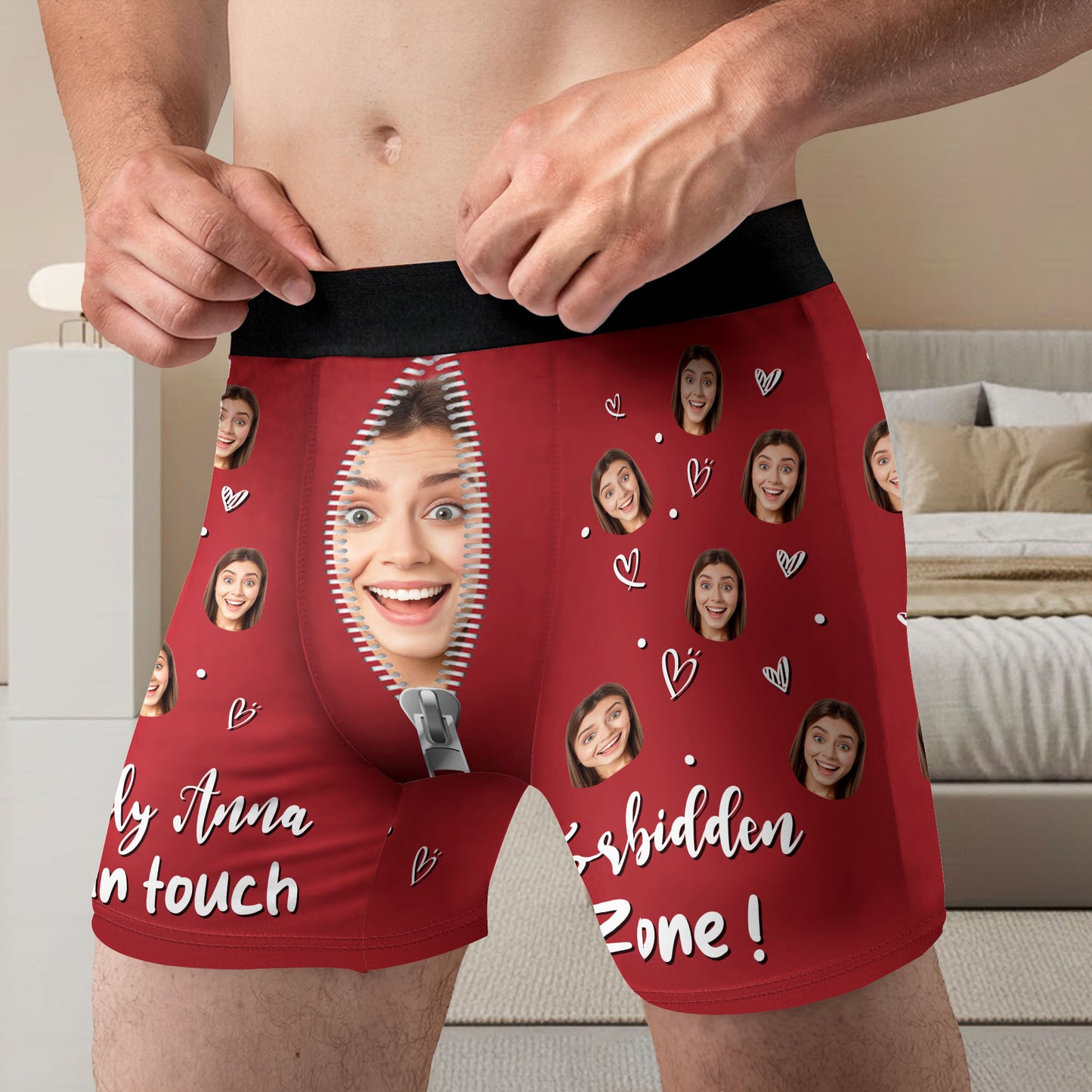 Only [Recipient Name] Can Touch, Facial Expressions Zipper Design