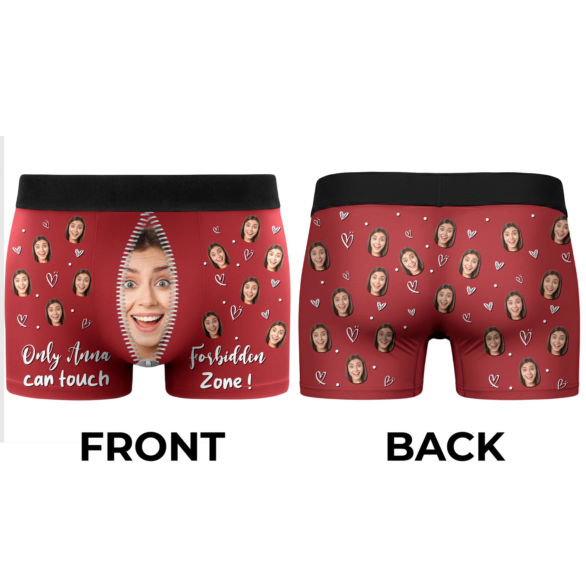 Only [Recipient Name] Can Touch, Facial Expressions Zipper Design