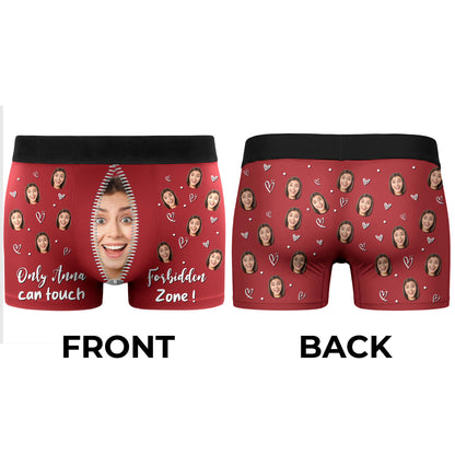 Only [Recipient Name] Can Touch, Facial Expressions Zipper Design