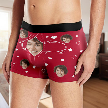 Celebrate Your Love With Hearts And Stars - Personalized Men's Boxer Briefs - CPL946_MENB
