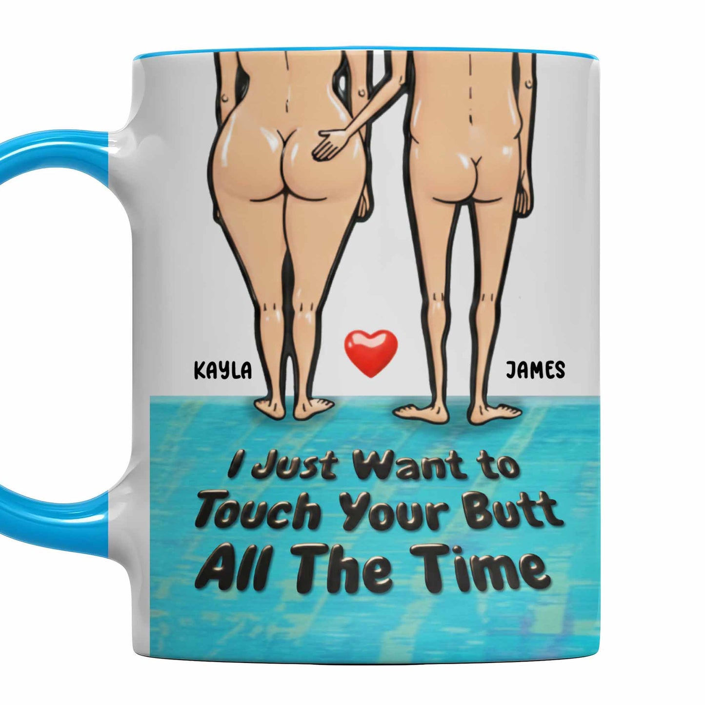 I Just Want to Touch Your Butt, Cartoon People Design - Personalized Custom Accent Mug - CPL948_AMUG