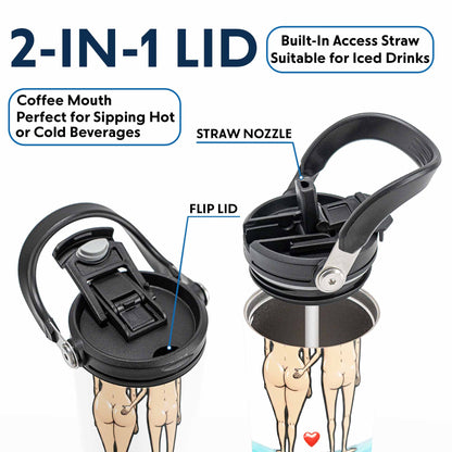 Just Want To Touch Your Butt, Couple And Heart - Personalized 30oz Tumbler With Handle - CPL948_TBH