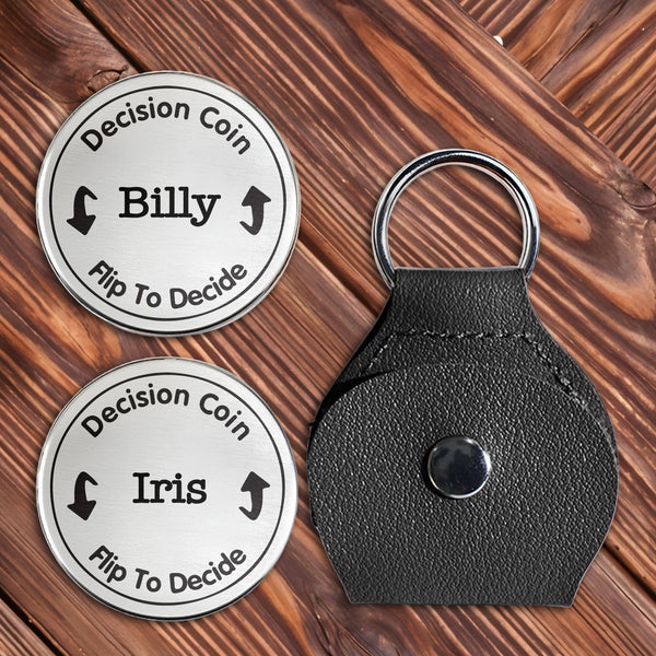 Flip To Decide Decision Coin - Personalized Custom Pocket Hug - CPL950_HTOK