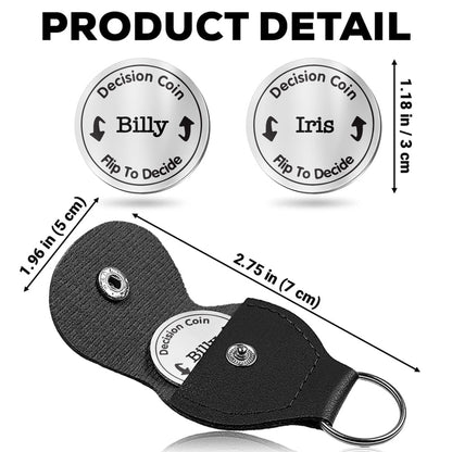 Flip To Decide Decision Coin - Personalized Custom Pocket Hug - CPL950_HTOK