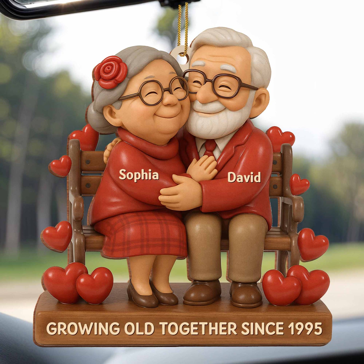Growing Old Together, Elderly Couple On A Bench