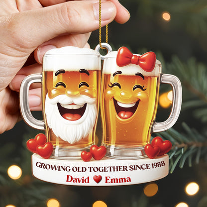 Growing Old Together, Celebrating With Beer Mugs
