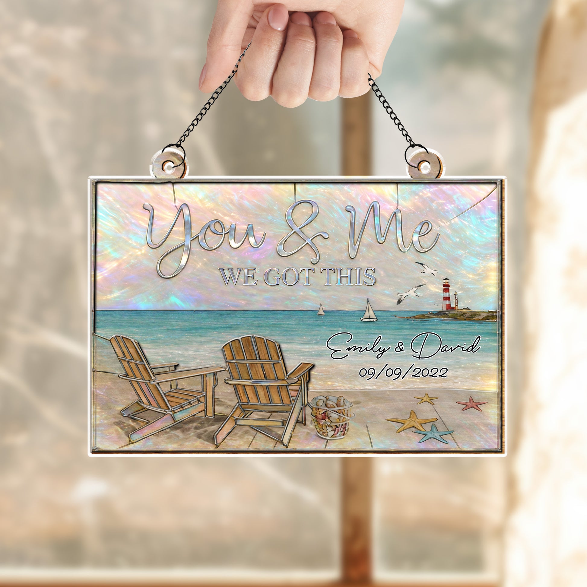 You & Me We Got This, Adirondack Chairs And Beach Scene