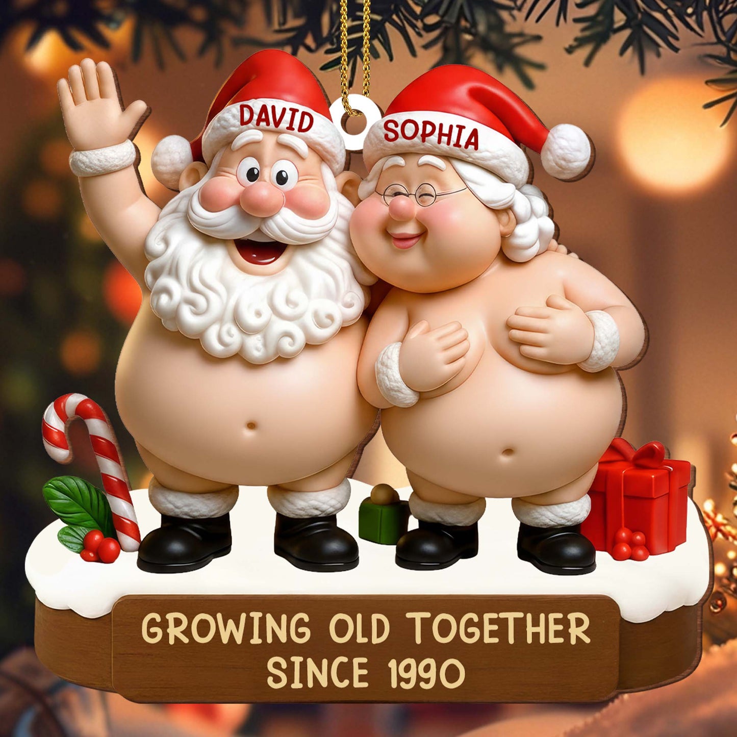 Growing Old Together Santa Claus Figures Ornament