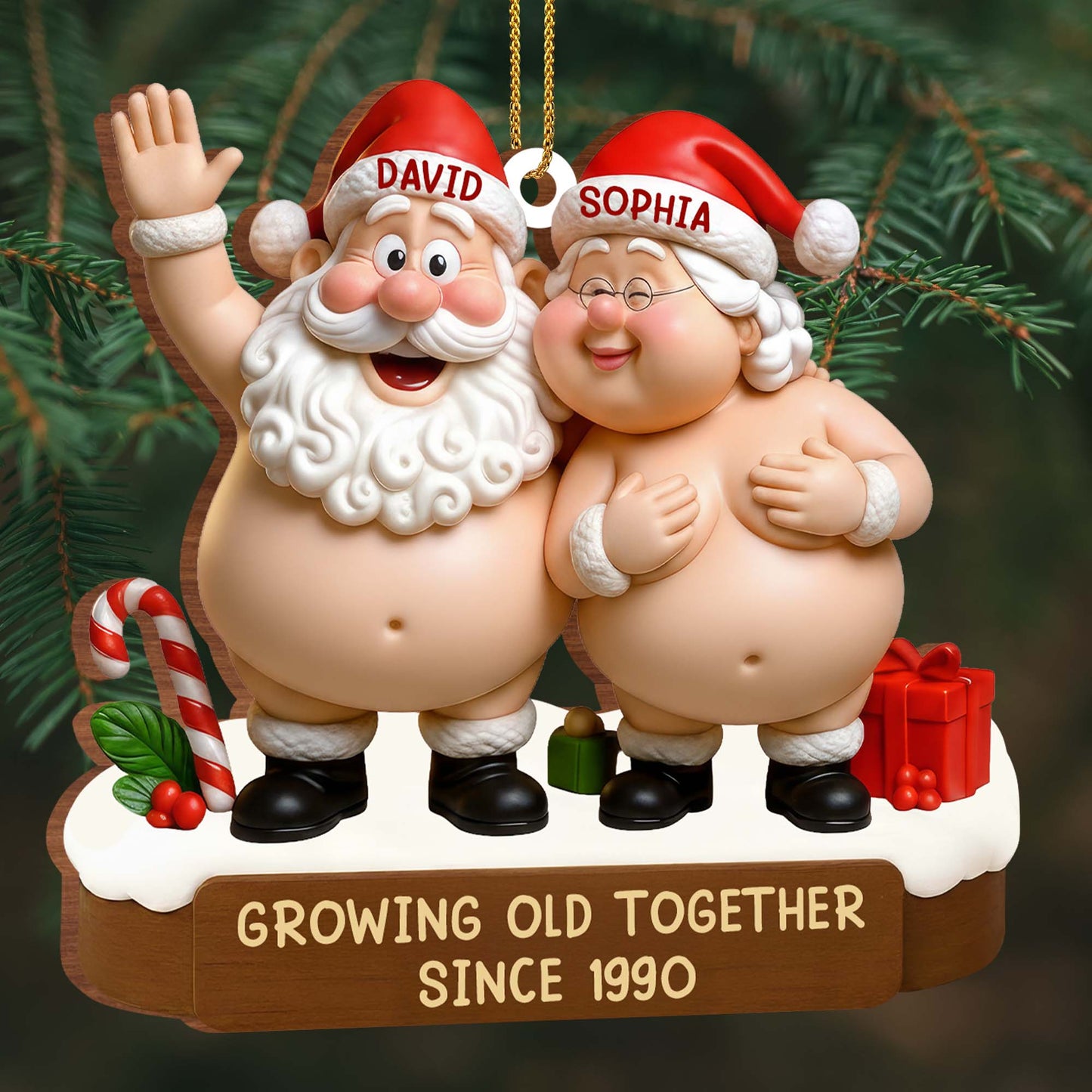 Growing Old Together Santa Claus Figures Ornament