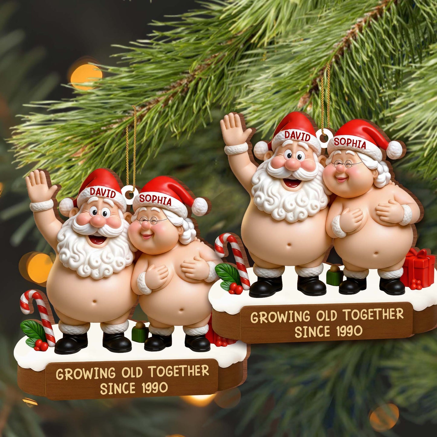 Growing Old Together Santa Claus Figures Ornament