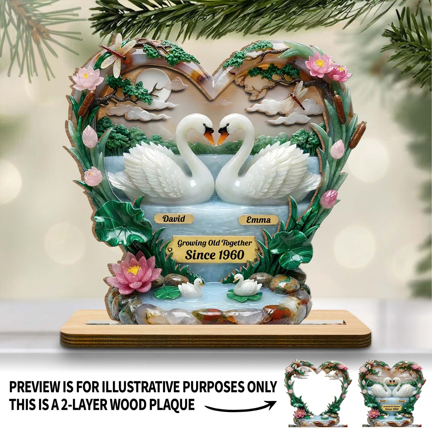 Growing Old Together With Swans And Flowers