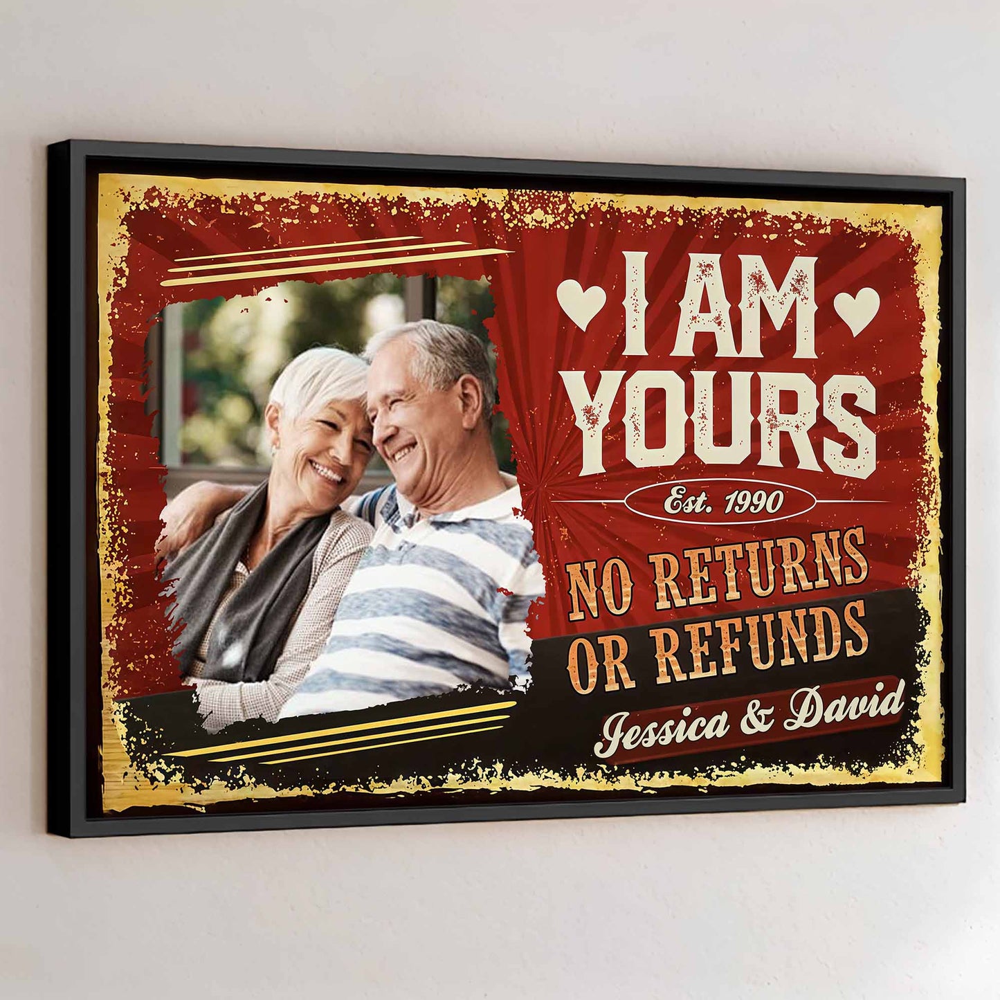 I Am Yours No Returns Or Refunds With Hearts Design